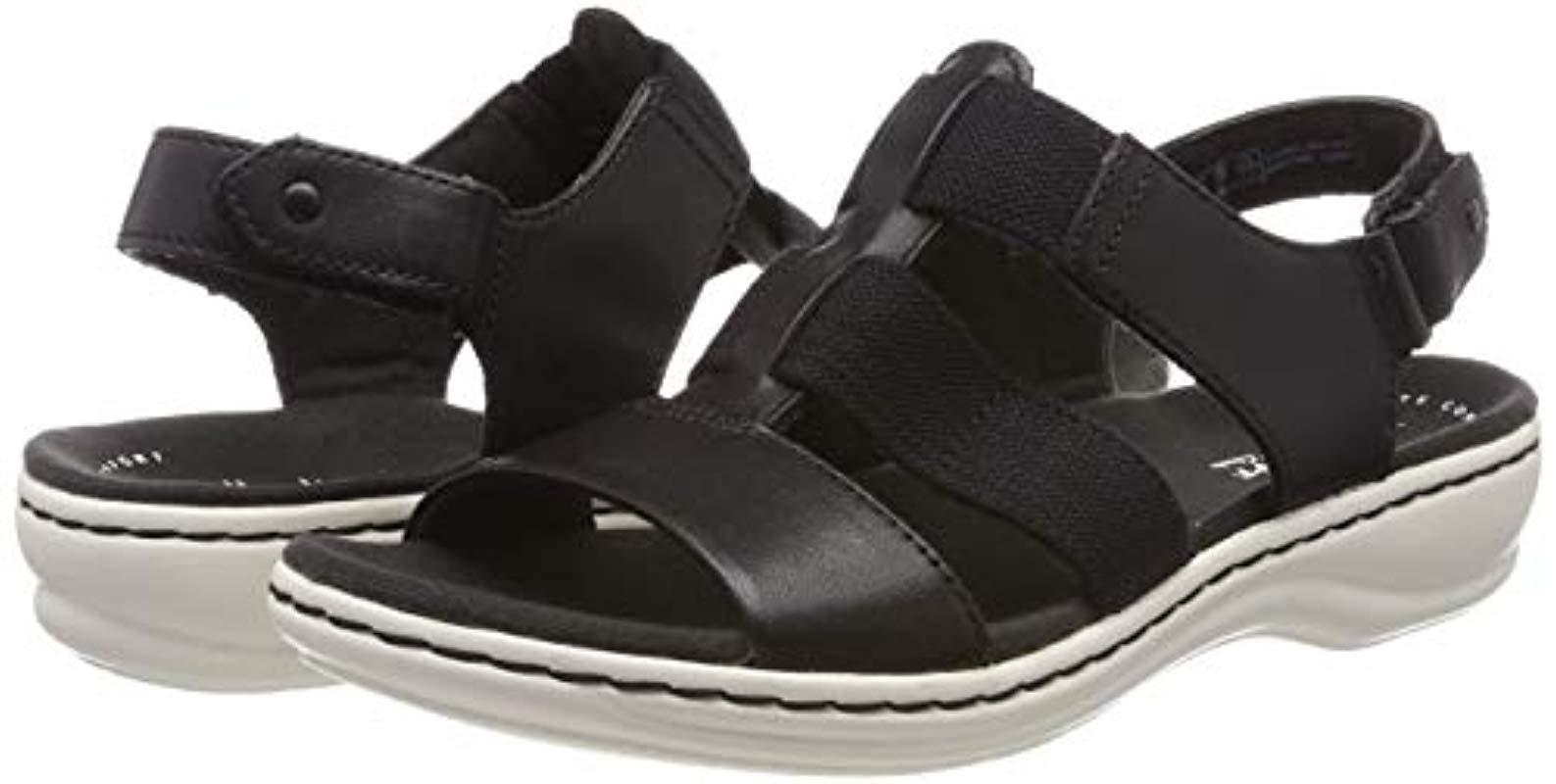 Clarks Leisa Brody Leather Sandals In Black - Lyst