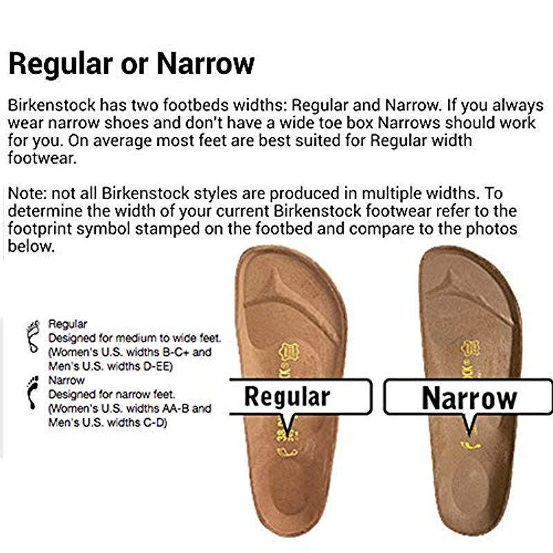 narrow and regular birkenstock