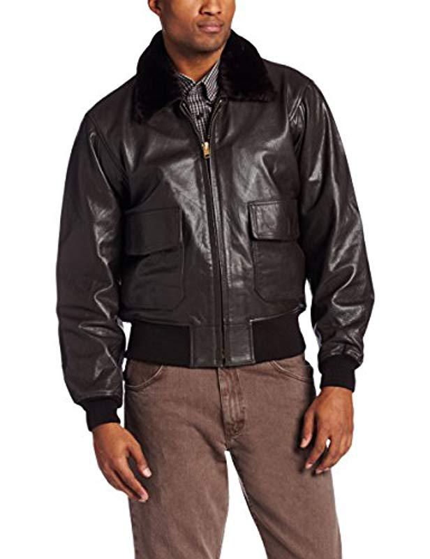 Alpha Industries G-1 Leather Military Flight Jacket in Brown for Men | Lyst