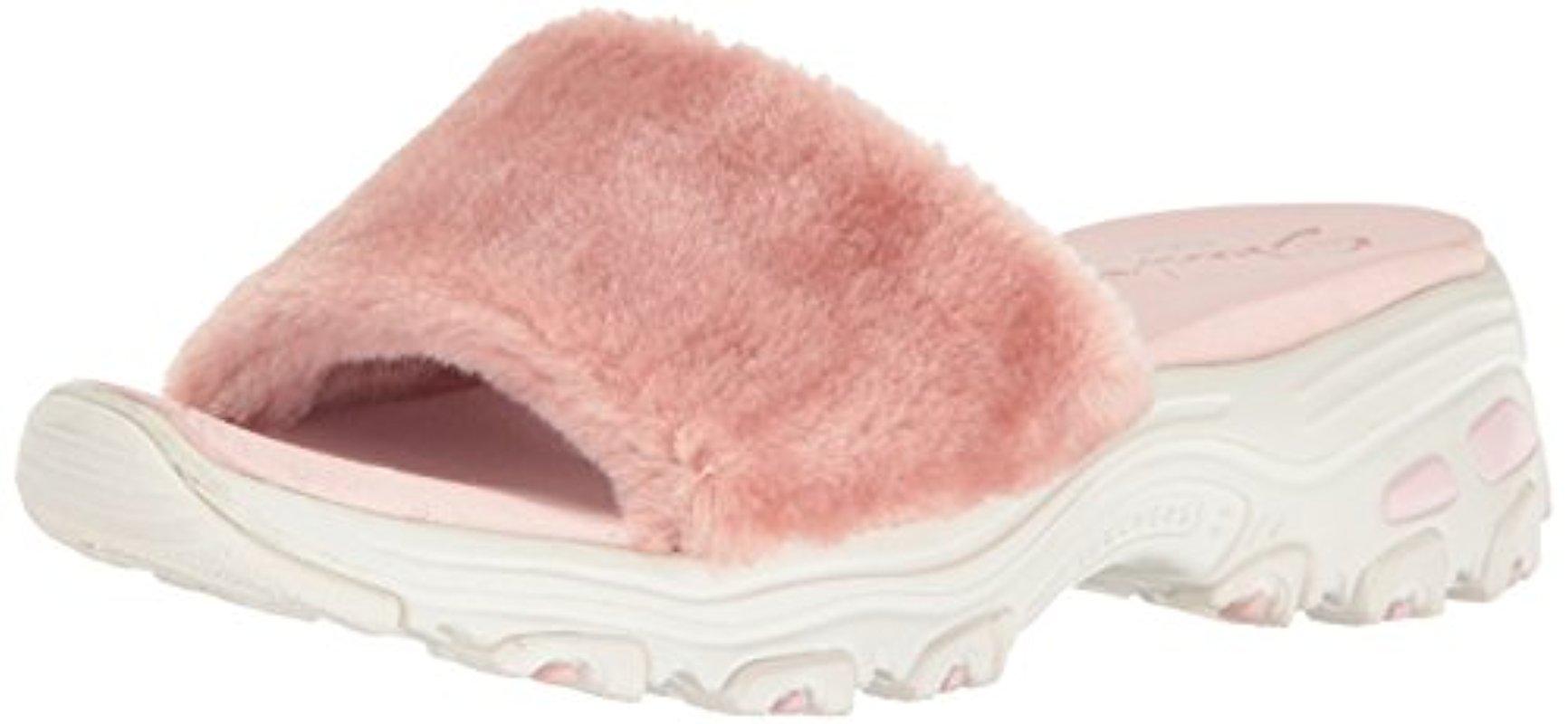 skechers fuzzy slides