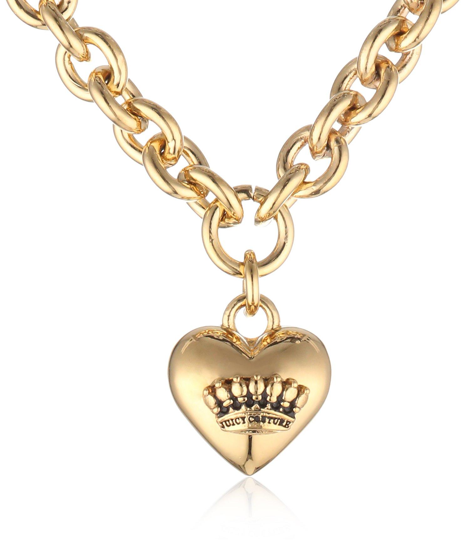 Juicy Couture "replenishment Gold Puffed Heart Necklace in Metallic | Lyst