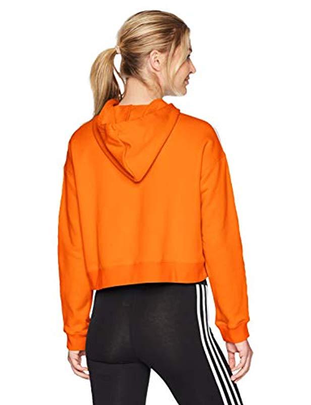 adidas orange cropped hoodie
