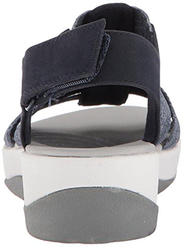 Clarks Cloudsteppers S Arla Shaylie Platform Sandal Shoes in Blue | Lyst