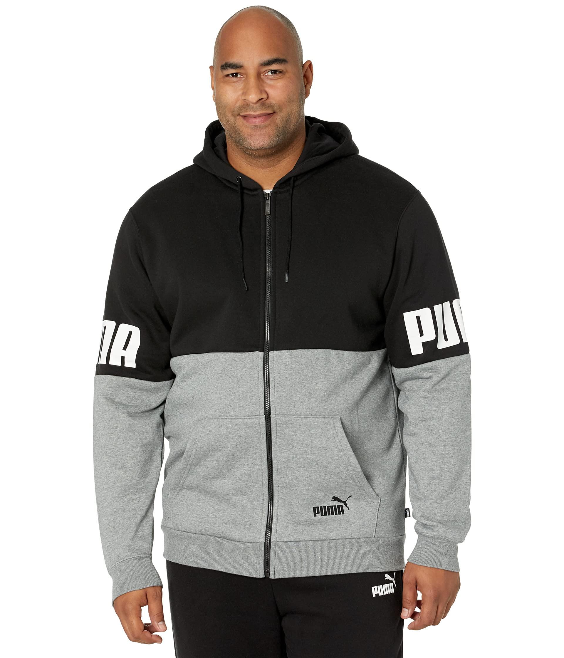 PUMA Big Tall Power Color-block Full Zip Fleece Hoodie in Black for Men -  Save 19% | Lyst