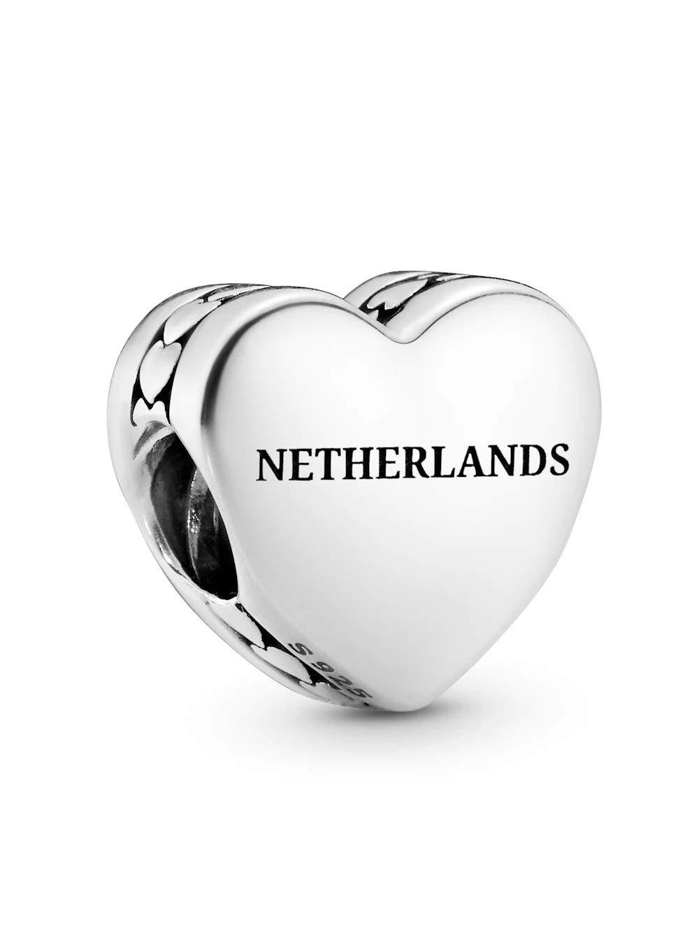 PANDORA Heart Charm With Netherlands Lettering And Tulip Made Of Sterling  Silver in Metallic - Lyst