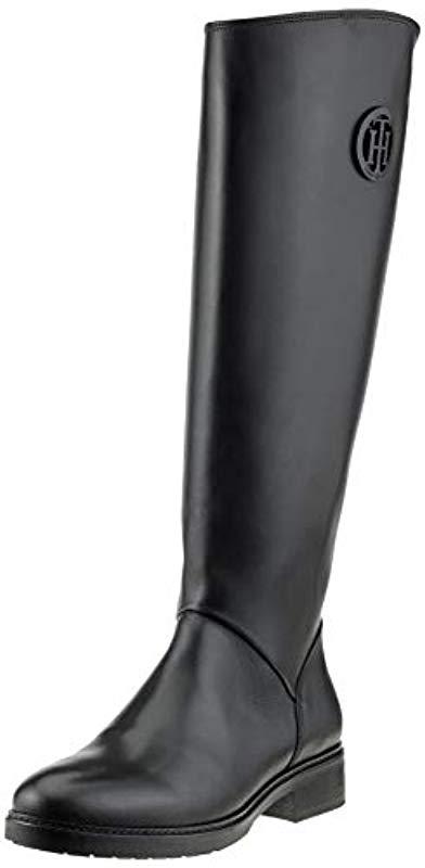 tommy hilfiger riding boots black
