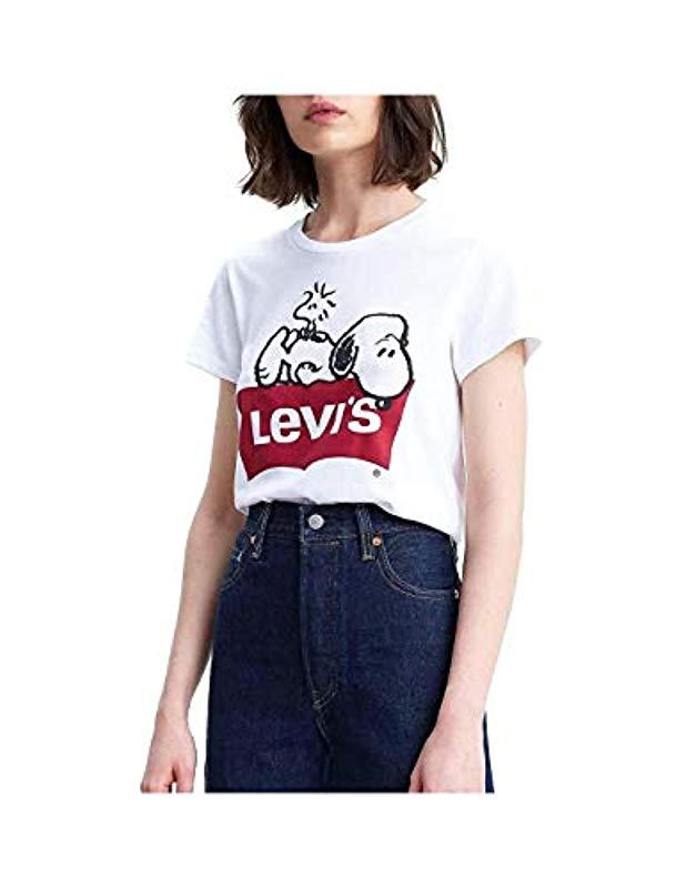 Levi's T-Shirt »the perfect Tee Snoopy« Mit Batwing Snoopy Frontprint in  Weiß | Lyst DE