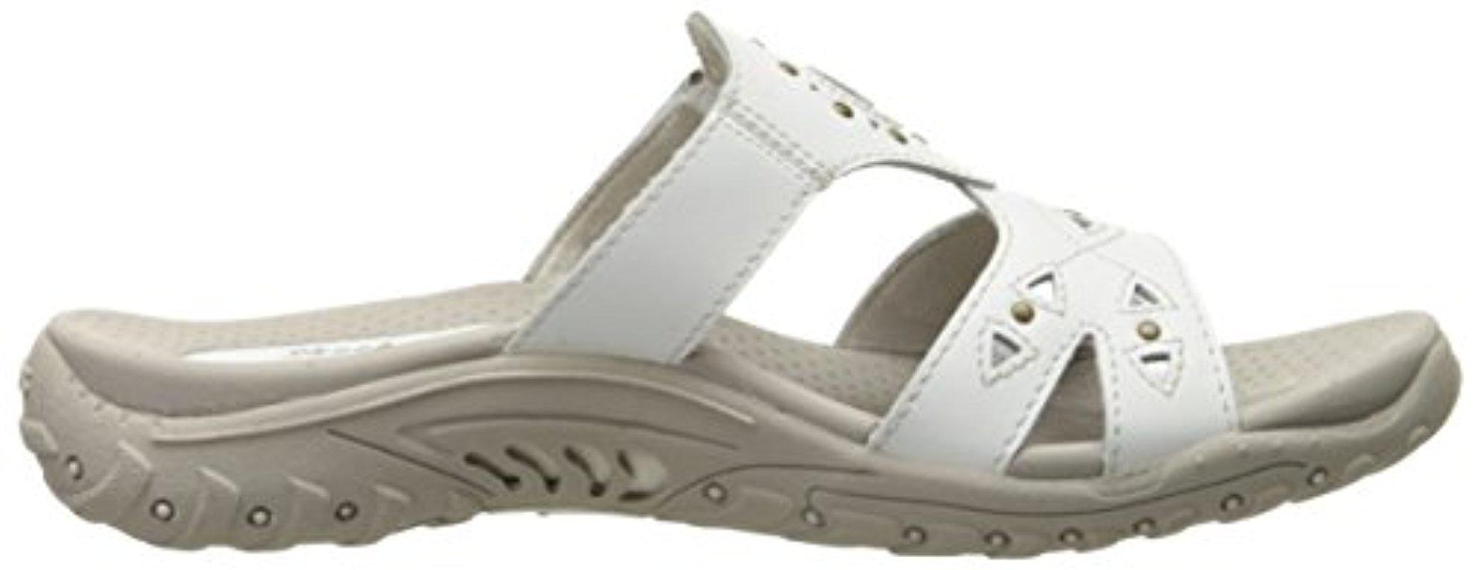 Skechers Reggae Trench Town Slide Sandal in White Leather (White) - Lyst