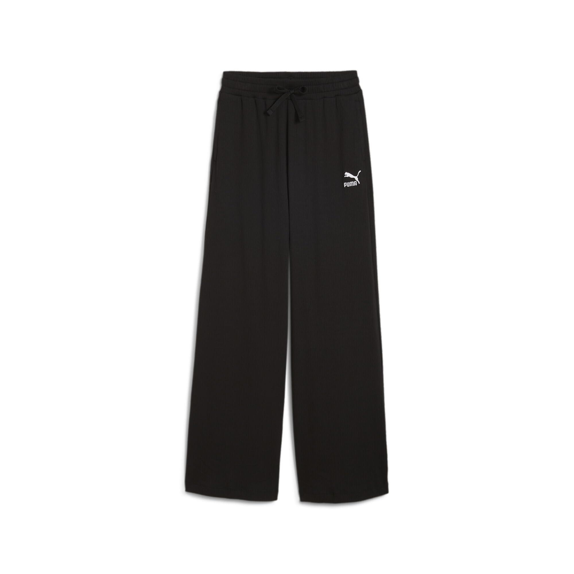 PUMA Classics Ribbed Relaxed Pants in Black Lyst UK