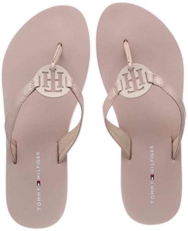 tommy hilfiger pink flip flops