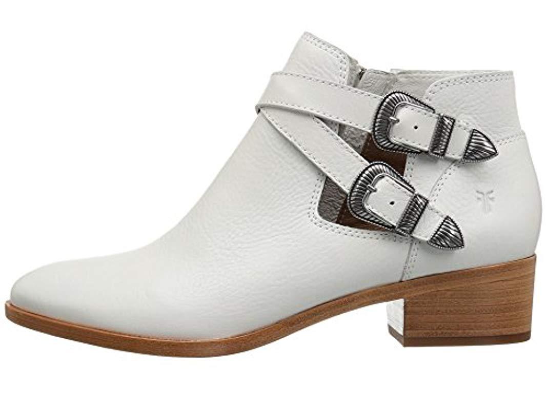 Frye Ray Western Shootie Ankle Boot in White - Lyst