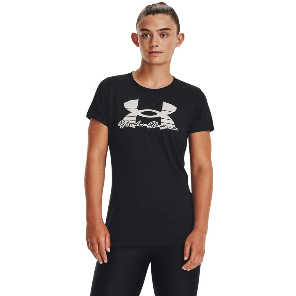 Under Armour Tech Twist Script Short Sleeve Tee for Women - Pitch