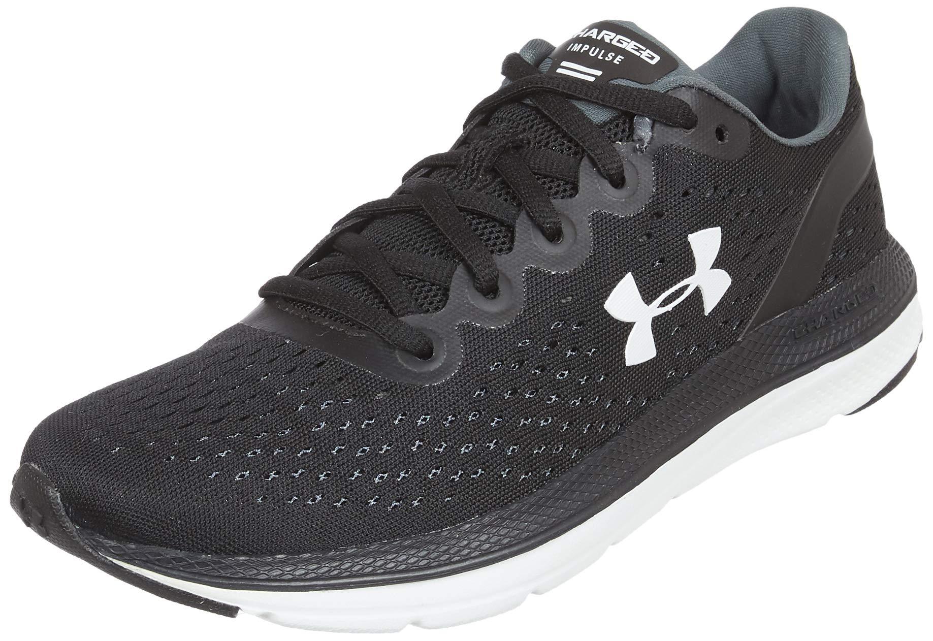 Under Armour Rubber Charged Impulse Running Shoe, Black (002)/white, 9. ...