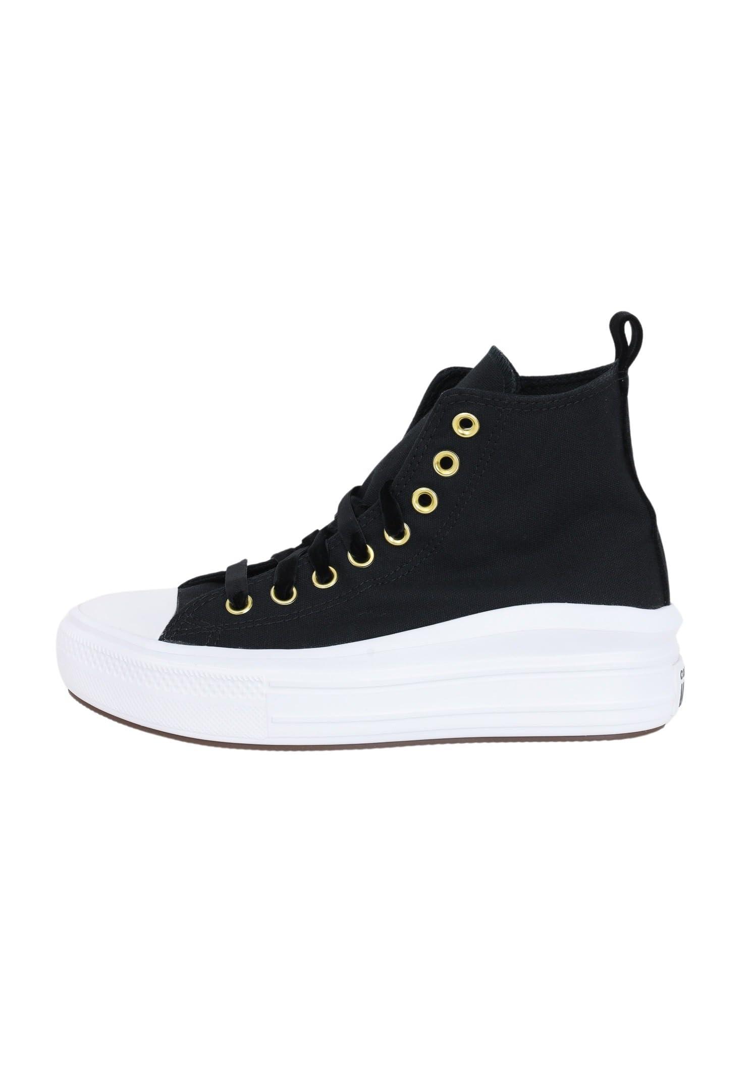 Converse Ctas Move Hi Black Sneakers With Velvet Effect Logo in White |  Lyst UK