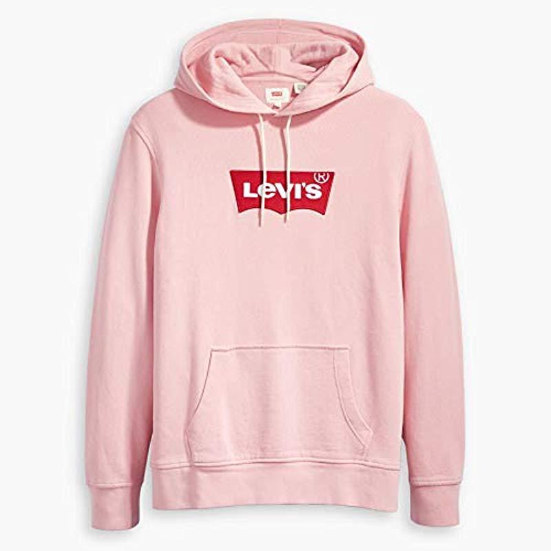 Denim Pink Batwing Hoodie for Men 