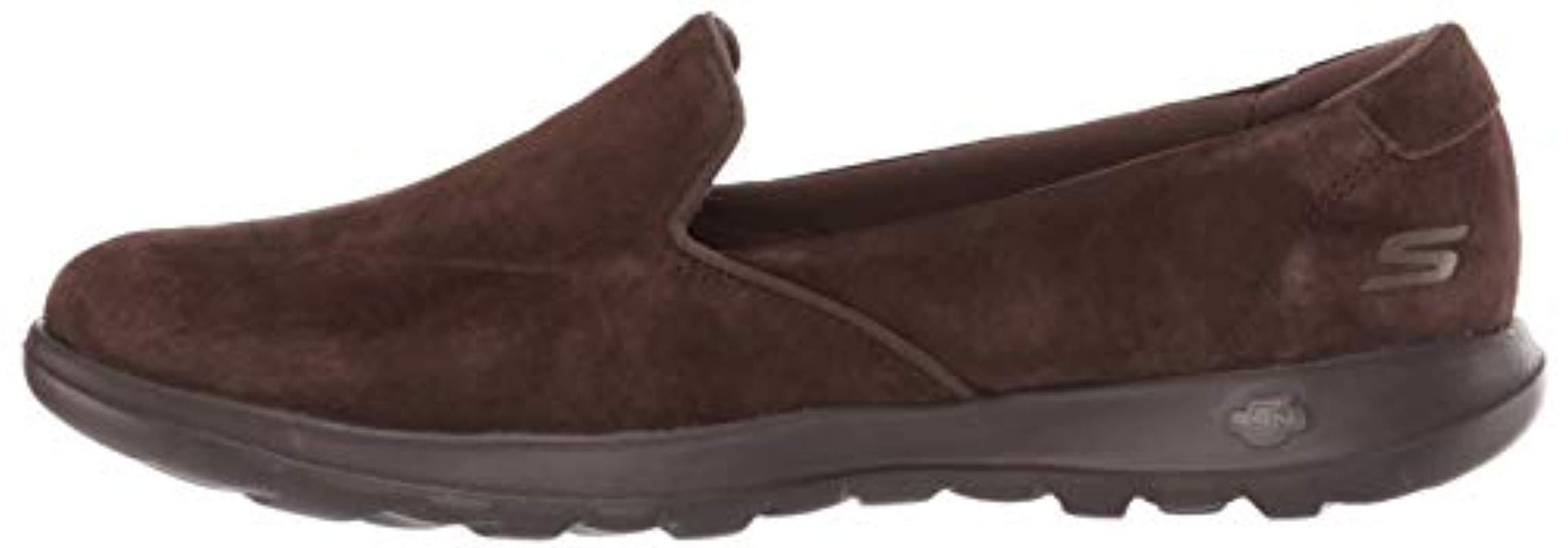 Skechers Suede Go Walk Lite Glam Loafer Flat, Chocolate, 9.5 M Us in Brown  | Lyst