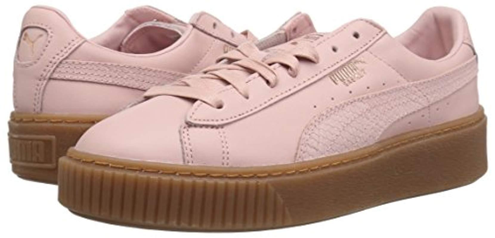 puma basket platform wit rose gold