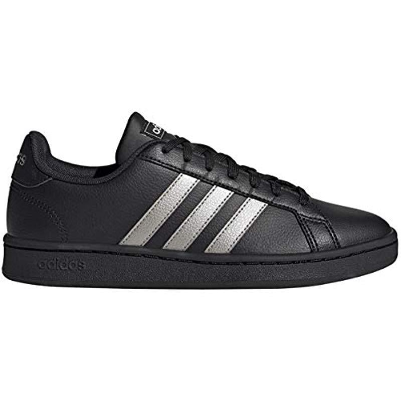 adidas Grand Court Shoes in Black/Platinum Metallic/Black (Black) | Lyst