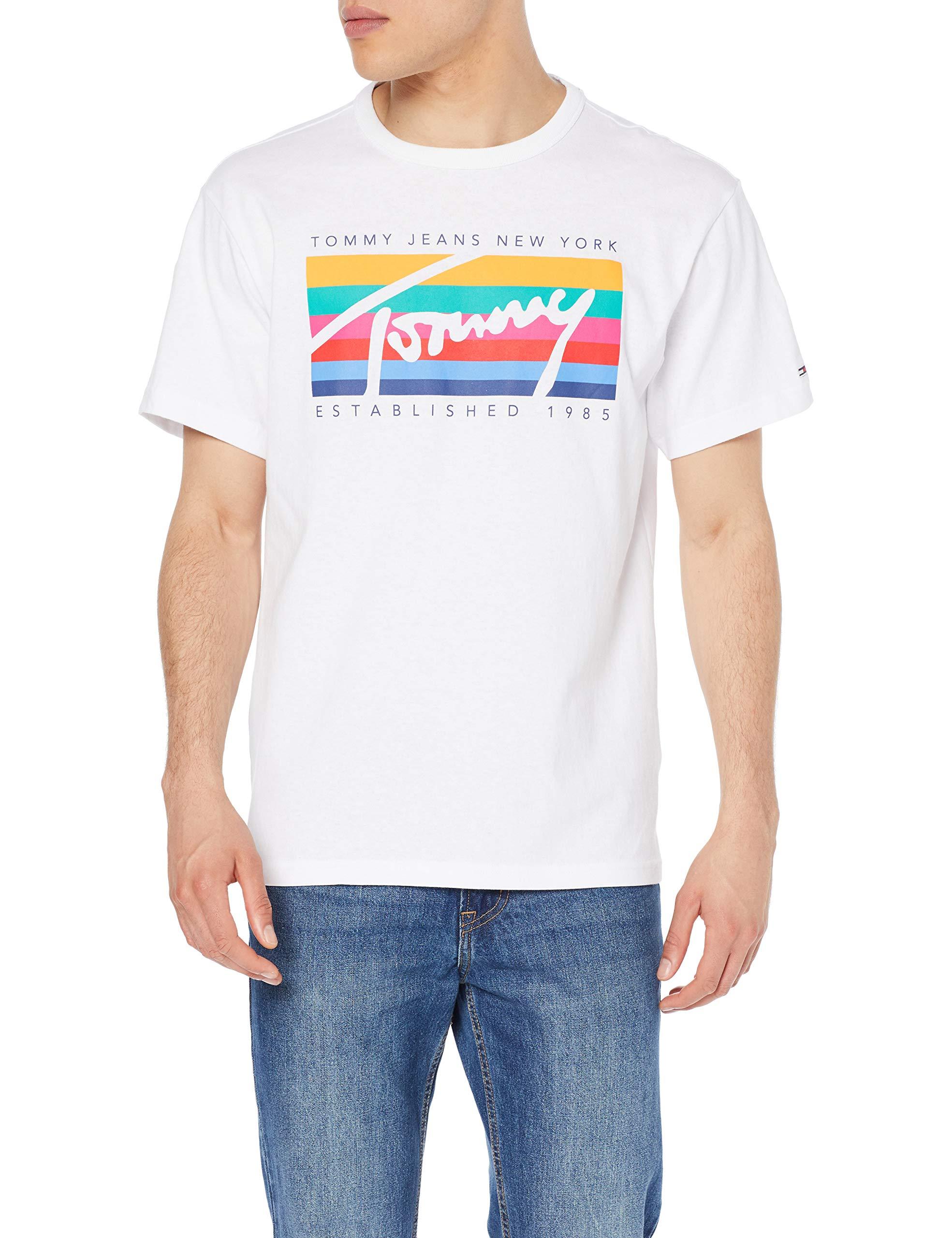 tommy jeans rainbow box tee