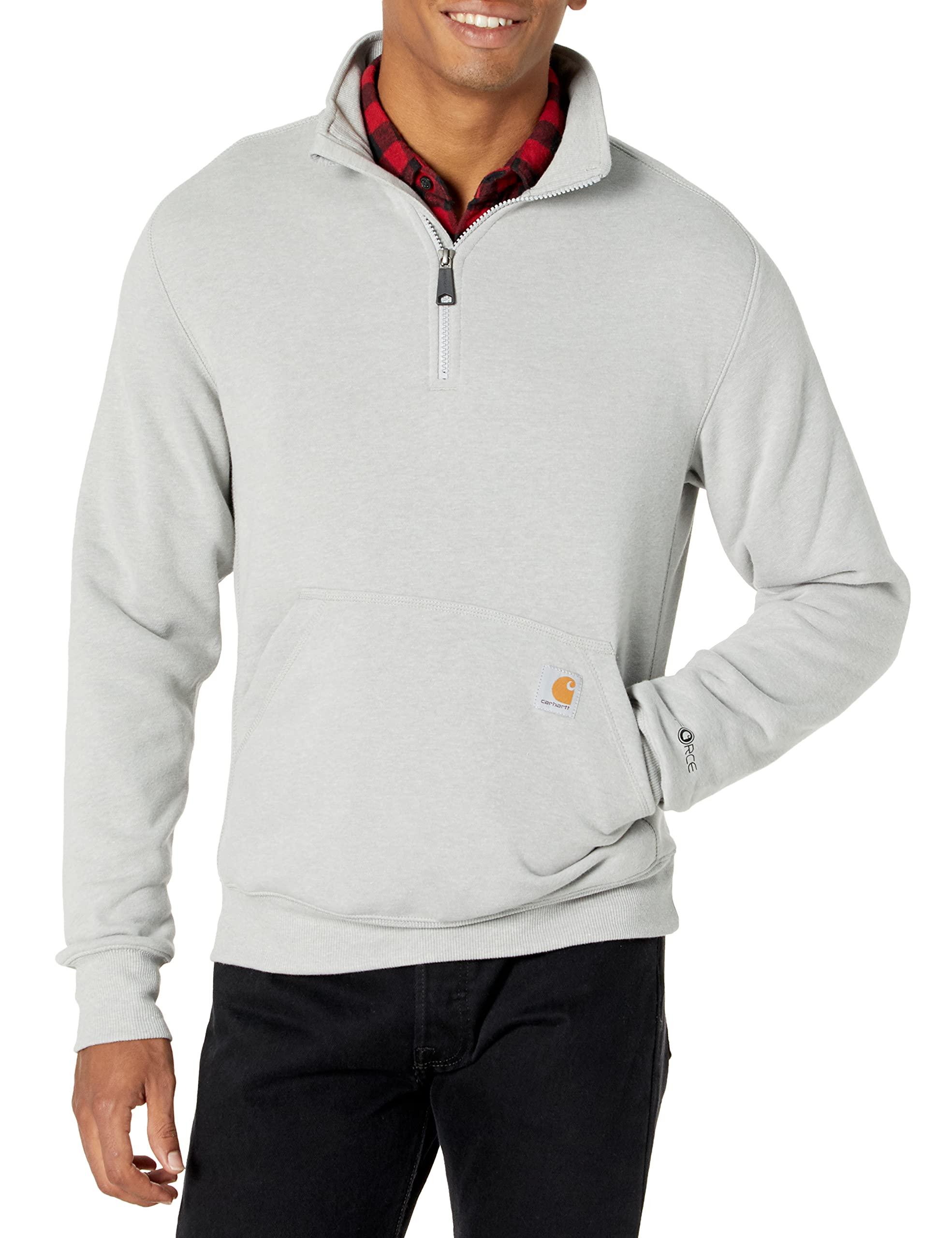 Mens Quarter 1/4 Zip Zipper Heavy Weight Cotton Blend Sweatshirt Pullover Top