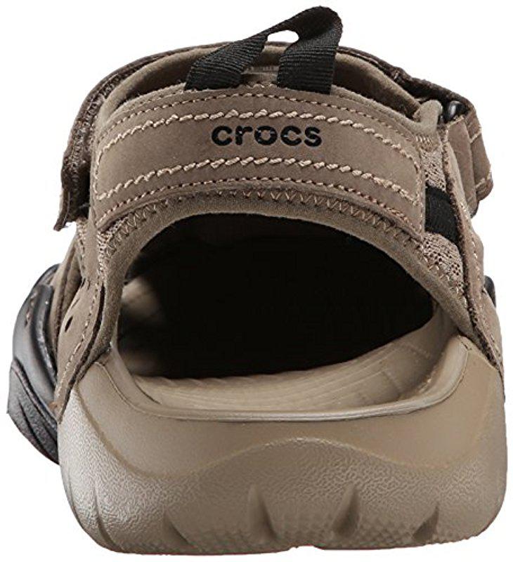 swiftwater leather fisherman crocs