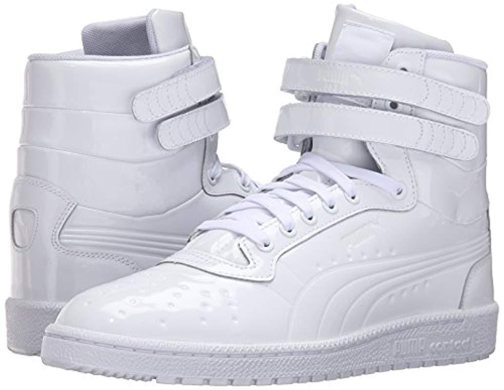 PUMA Sky Ii Hi Patent Emboss Fashion Sneaker in White for Men | Lyst