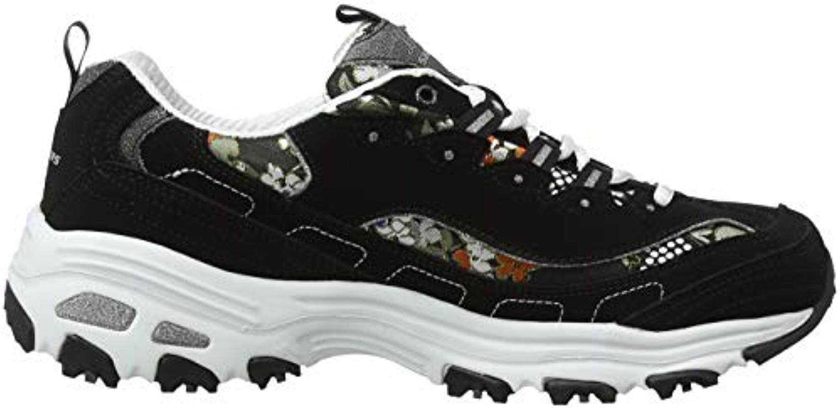 Skechers D'lites-floral Days Trainers in Black/White (Black) - Save 35% |  Lyst