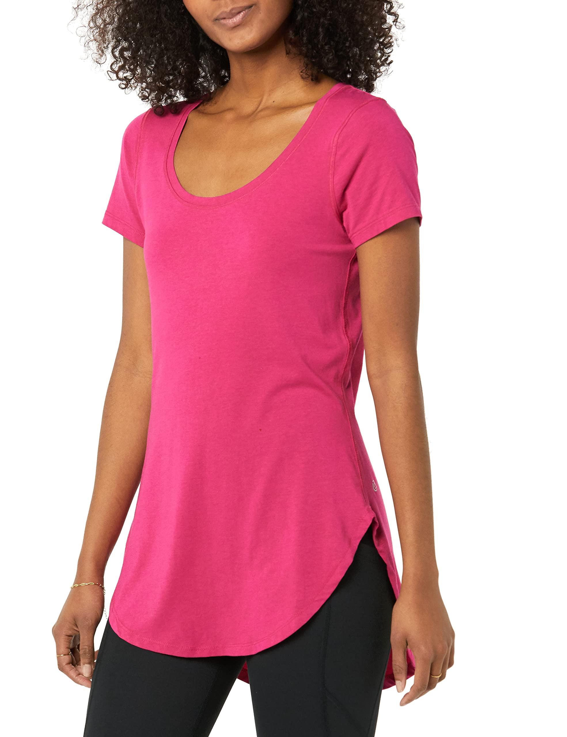 Amazon Essentials Core 10 Plus Size Soft Cotton Standard-fit Extra-long  Tunic Yoga T-shirt in Pink | Lyst