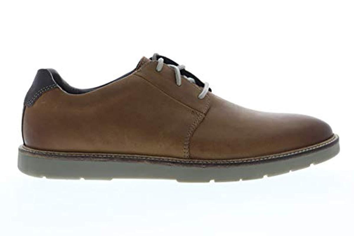 Clarks Leather Grandin Plain Shoe in Dark Tan Leather (Brown) for Men | Lyst