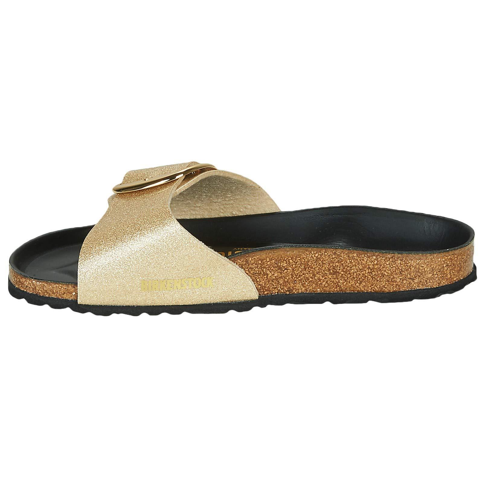 birkenstock black with gold buckle