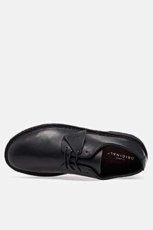clarks desert london black polished