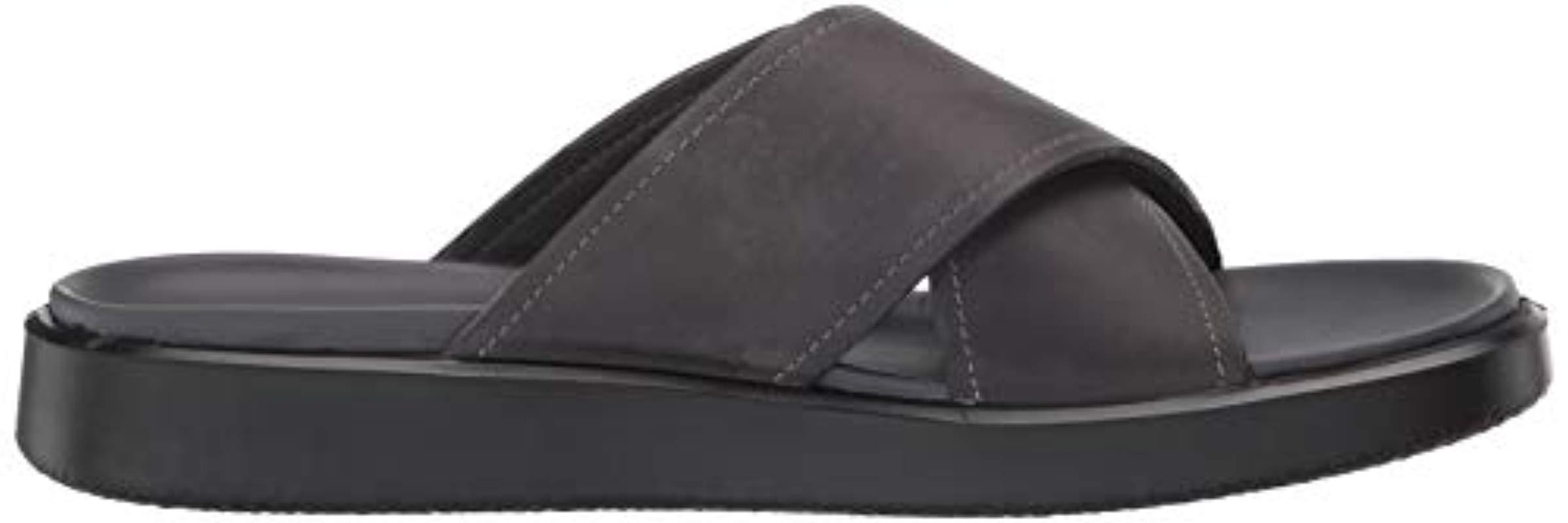 Ecco Flowt Lx Slide Flat Sandal in Black for Men | Lyst
