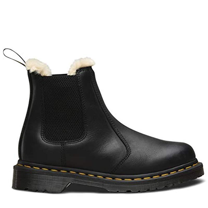 Dr. Martens Leonore Burnished Wyoming Leather Fashion Boot in Black - Lyst