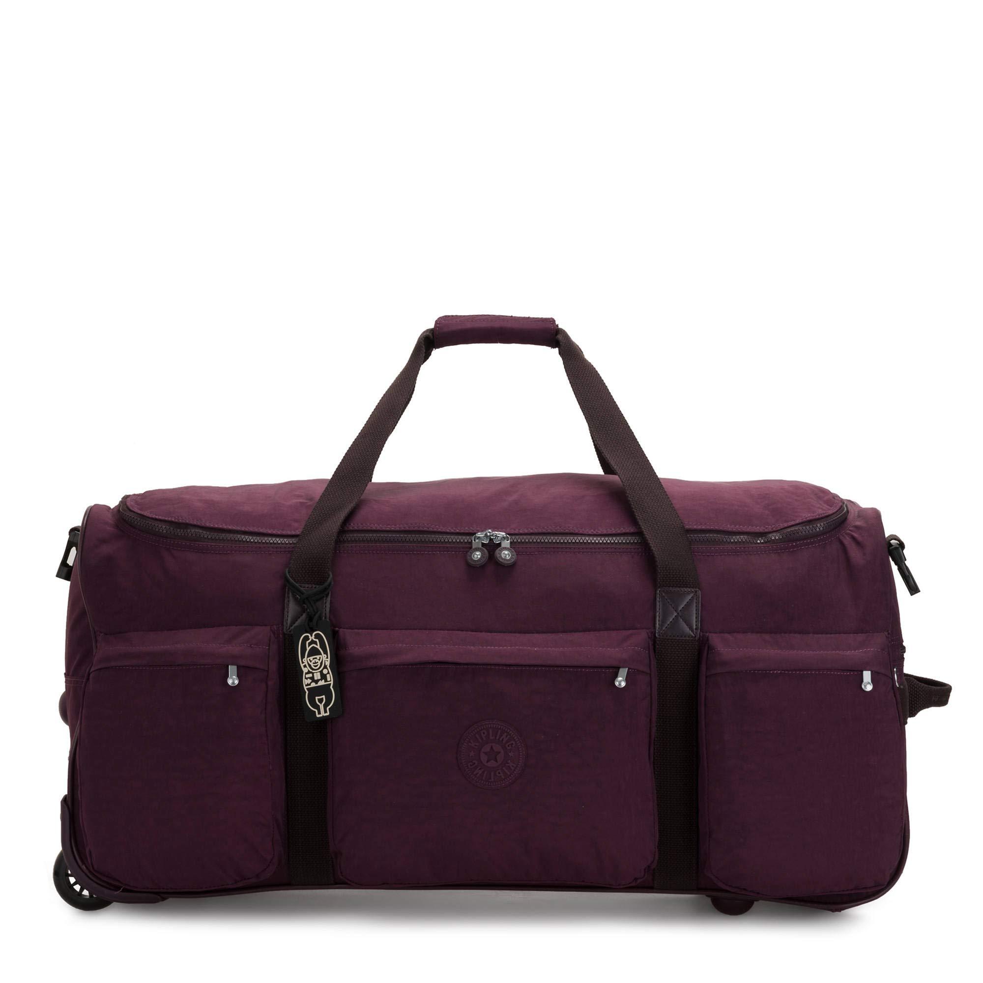 Kipling Synthetic Discover Large Rolling Duffle Weekender Bag in Dark Plum  (Purple) | Lyst