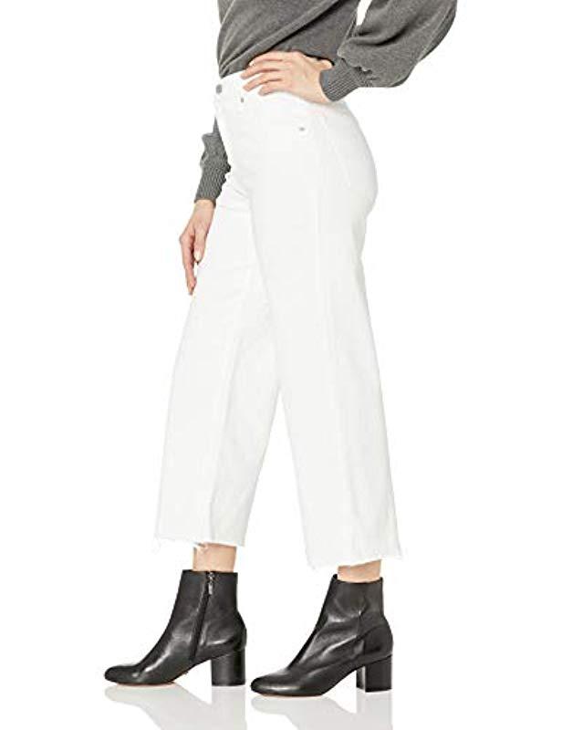 Levi's Mile High Wide Leg Crop Jeans in White | Lyst