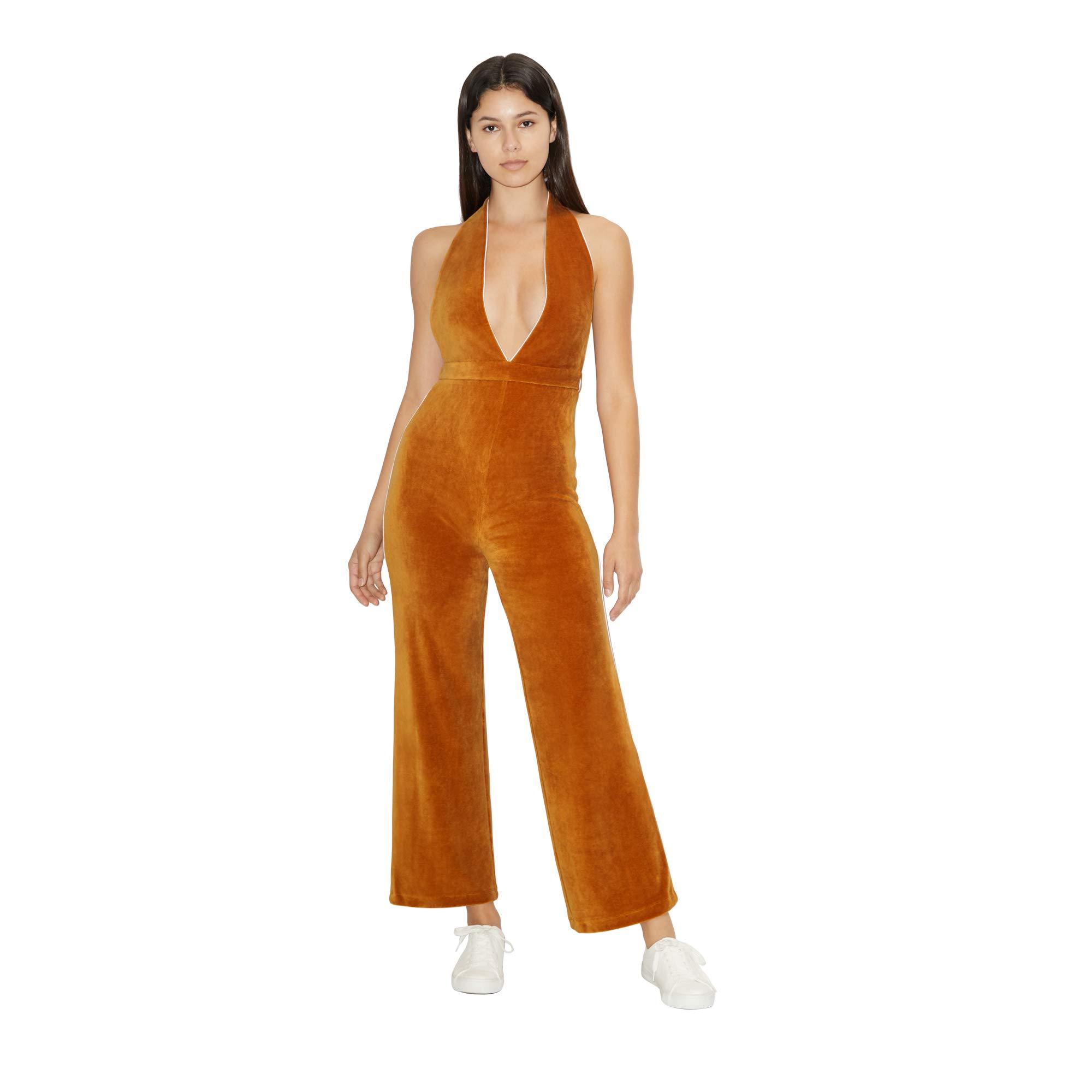 Contractie Onderstrepen complexiteit American Apparel Stretch Velour Sleeveless Deep V Jumpsuit | Lyst