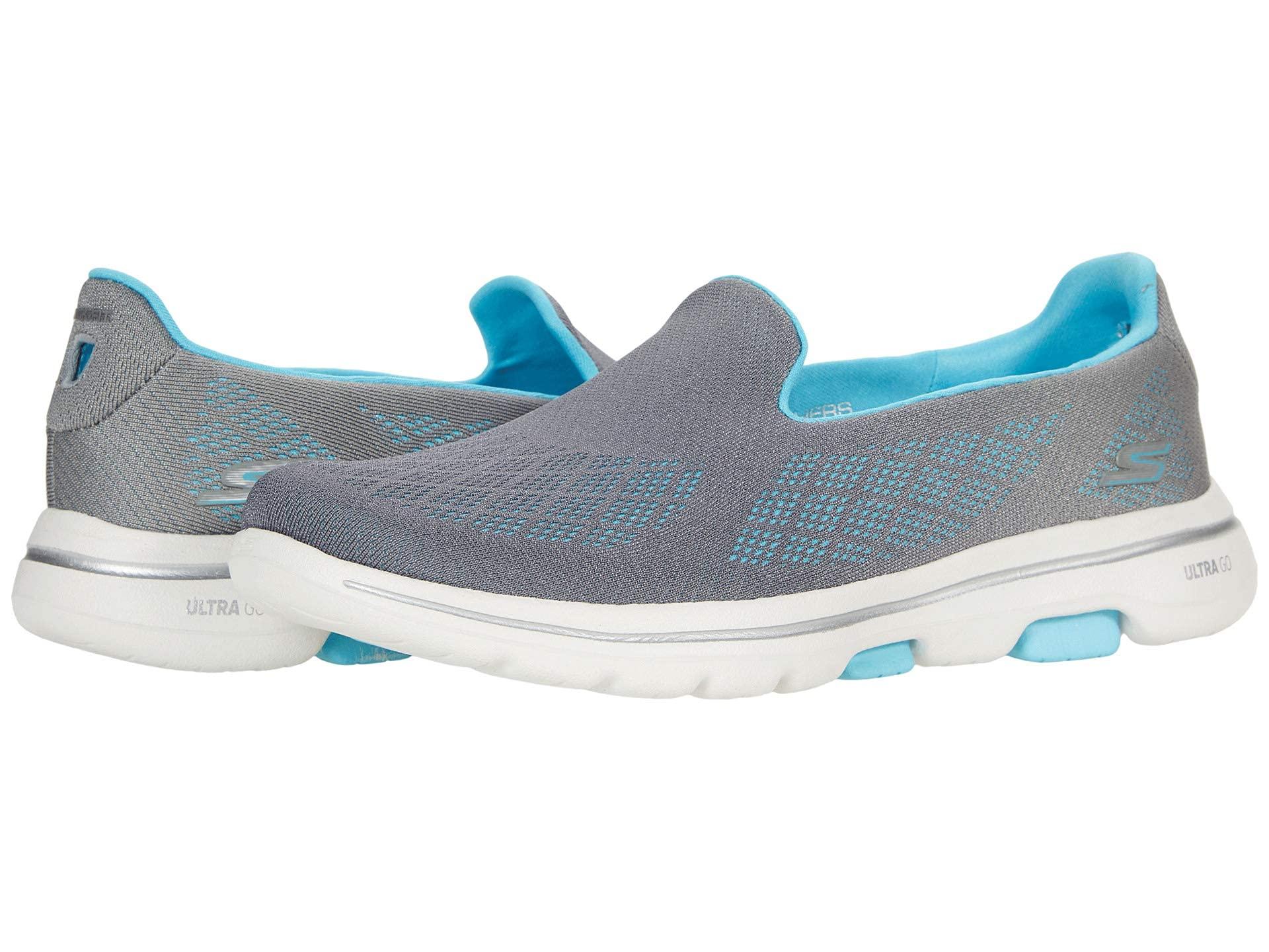 Skechers Womens Go Walk 5 Ombre Mesh Slip On Sneaker in Blue | Lyst