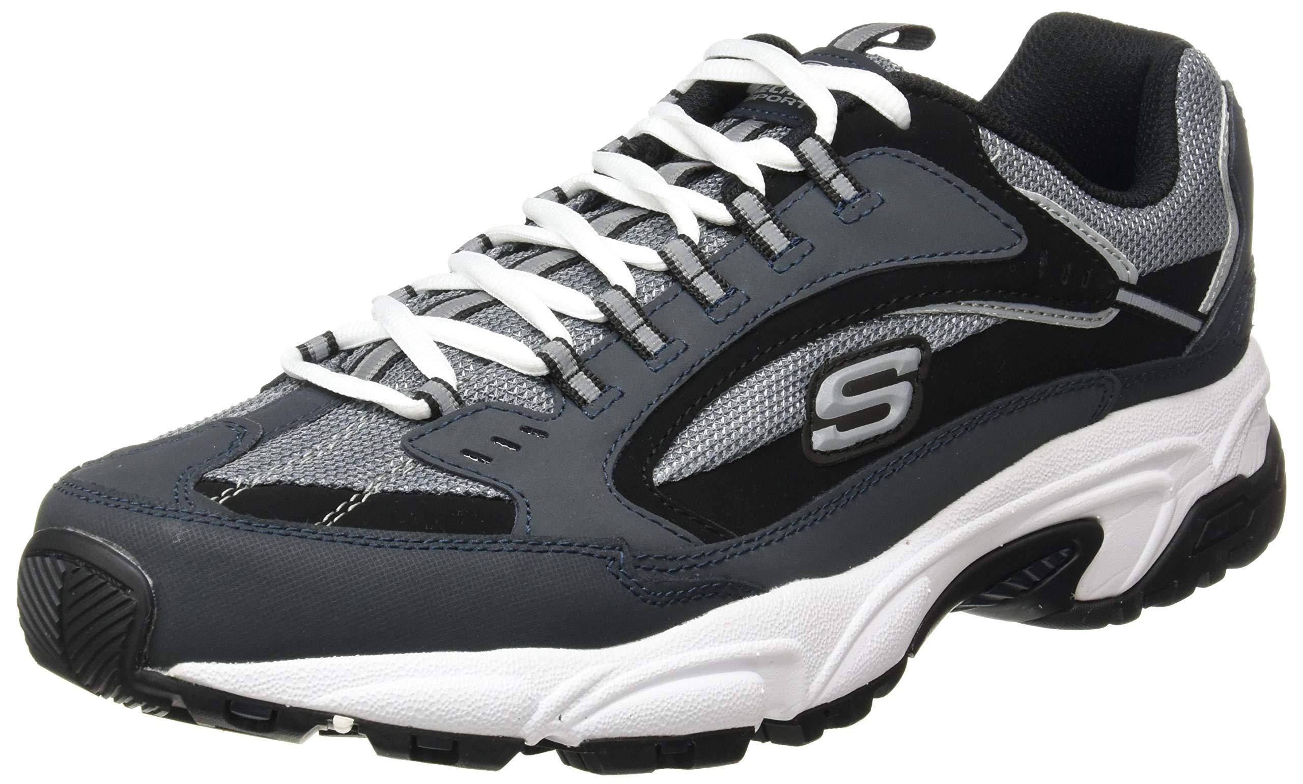 Skechers Stamina Cutback Trainers in Charcoal/Blue (Blue) for Men ...