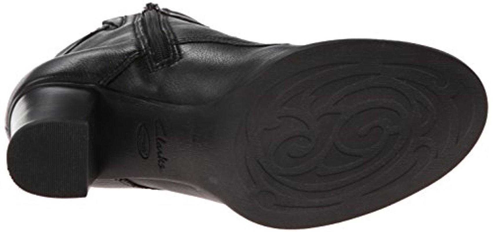 Details about   Clarks Jolissa Gypsum Womens 5 Black Leather Ankle Boots Block Heel Toe Size 5 M