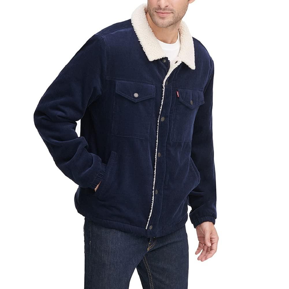 Levi's Corduroy Sherpa Lined Trucker Jacket in Blue for Men | Lyst