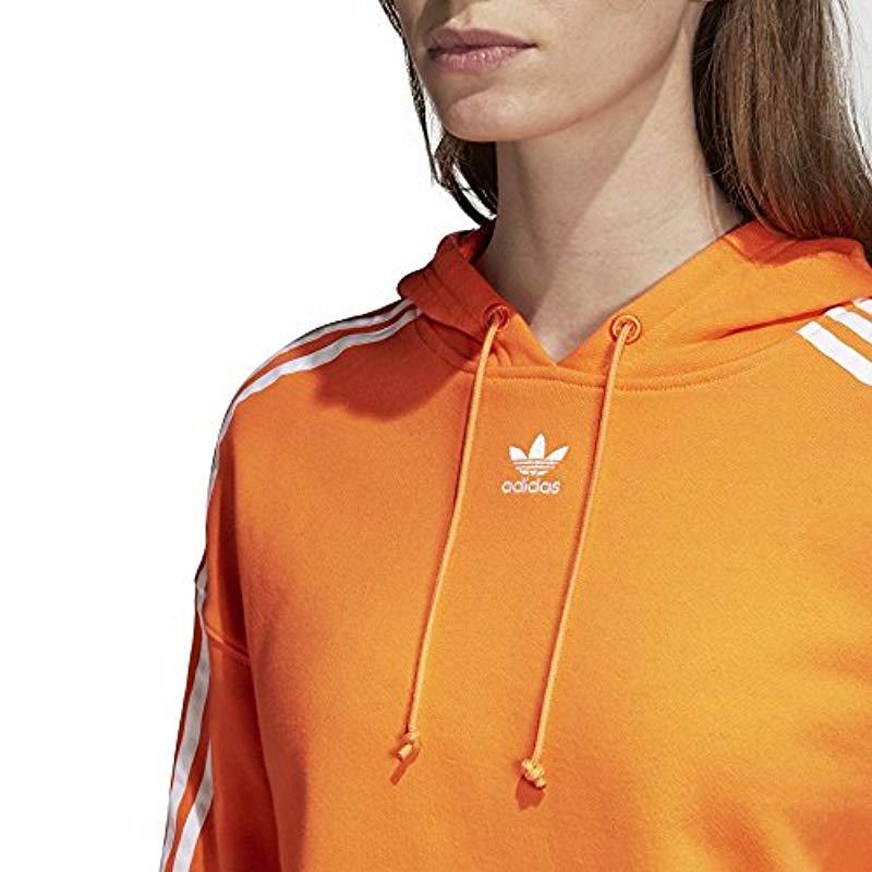 adidas orange cropped hoodie