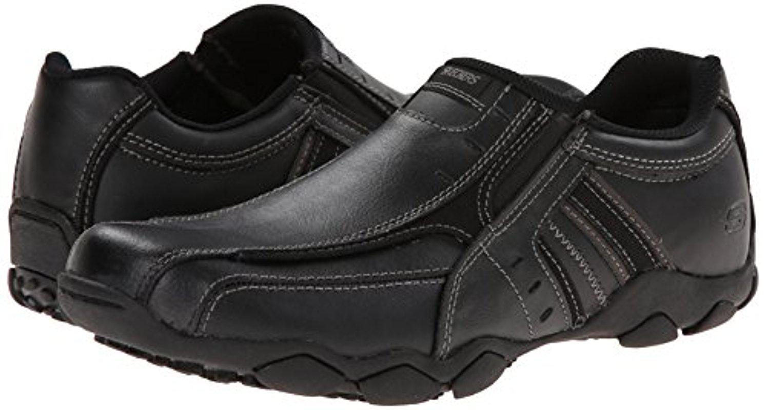 skechers black leather shoes