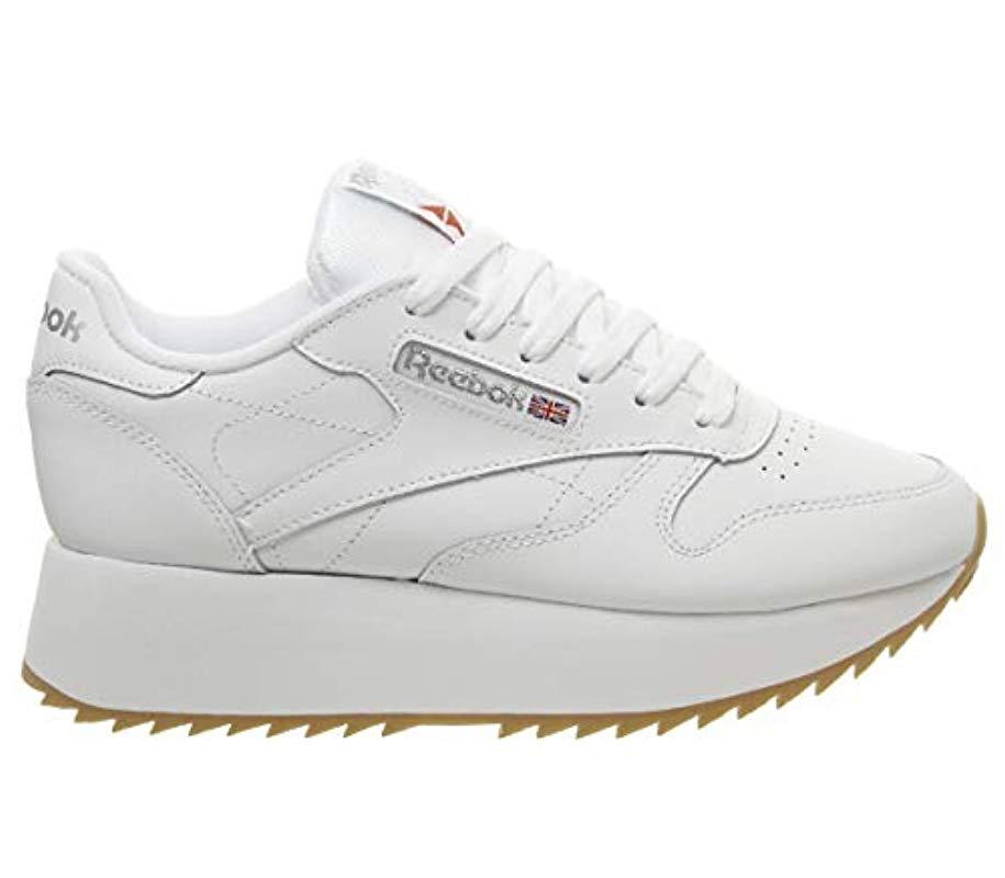 reebok classic leather double trainers 