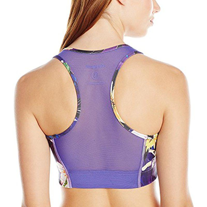 Desigual Womens Sport Mid-Impact Bra with Mesh Garden