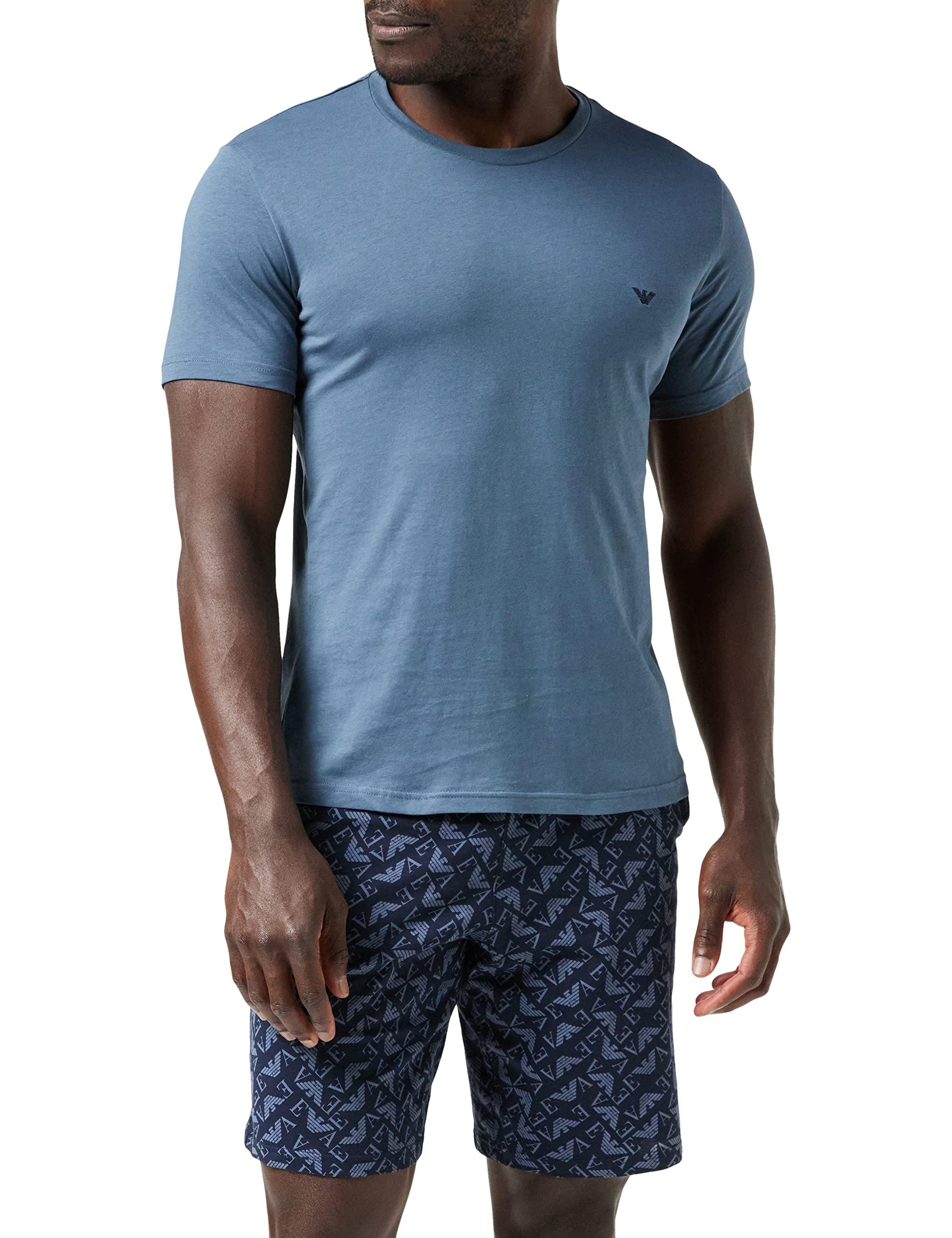 Emporio Armani Pattern Mix T-shirt And Shorts Pyjama Set in Blue for Men |  Lyst