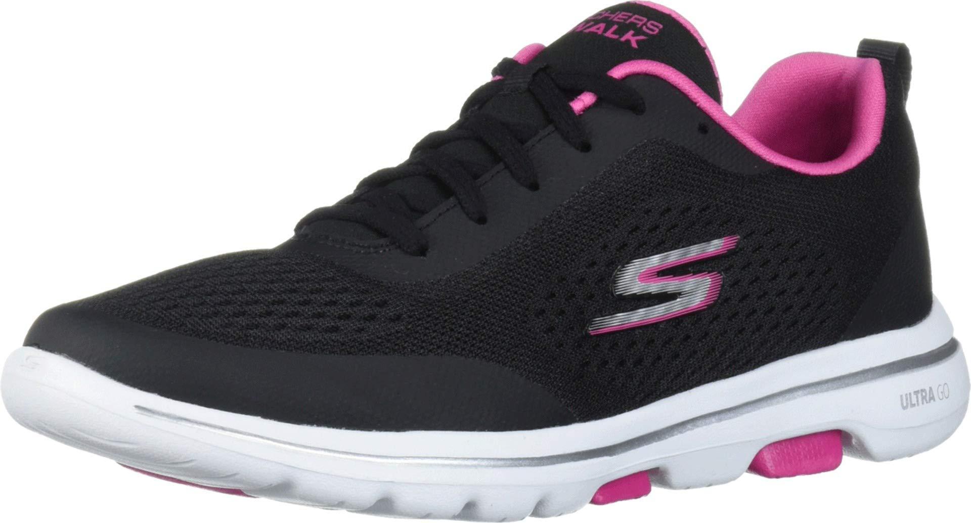 skechers go walk black pink