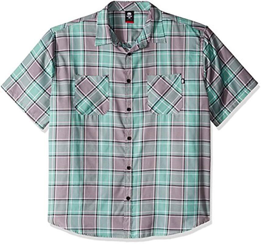 Mens Confront Short Sleeve Yarn Dyed Plaid Woven Ecko Unltd