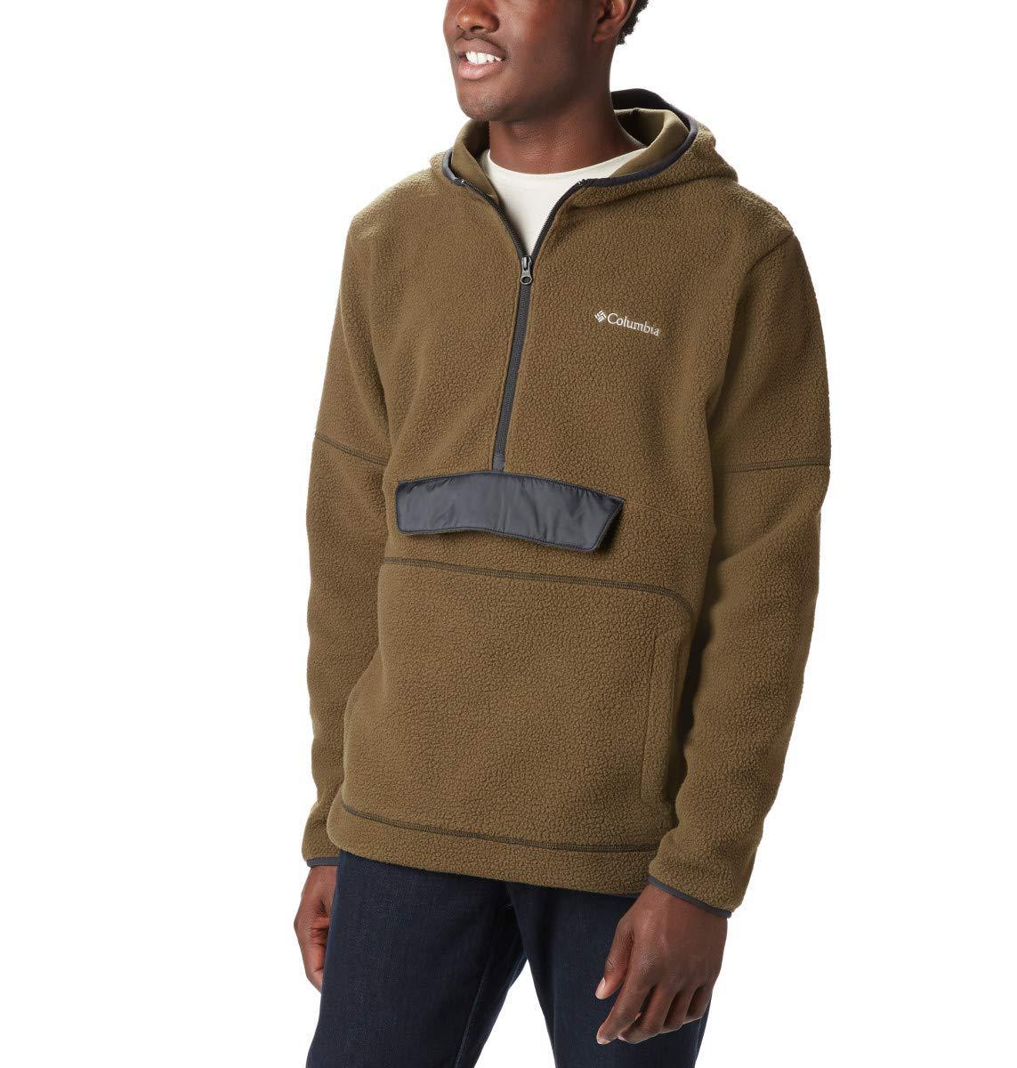 olive green sherpa pullover