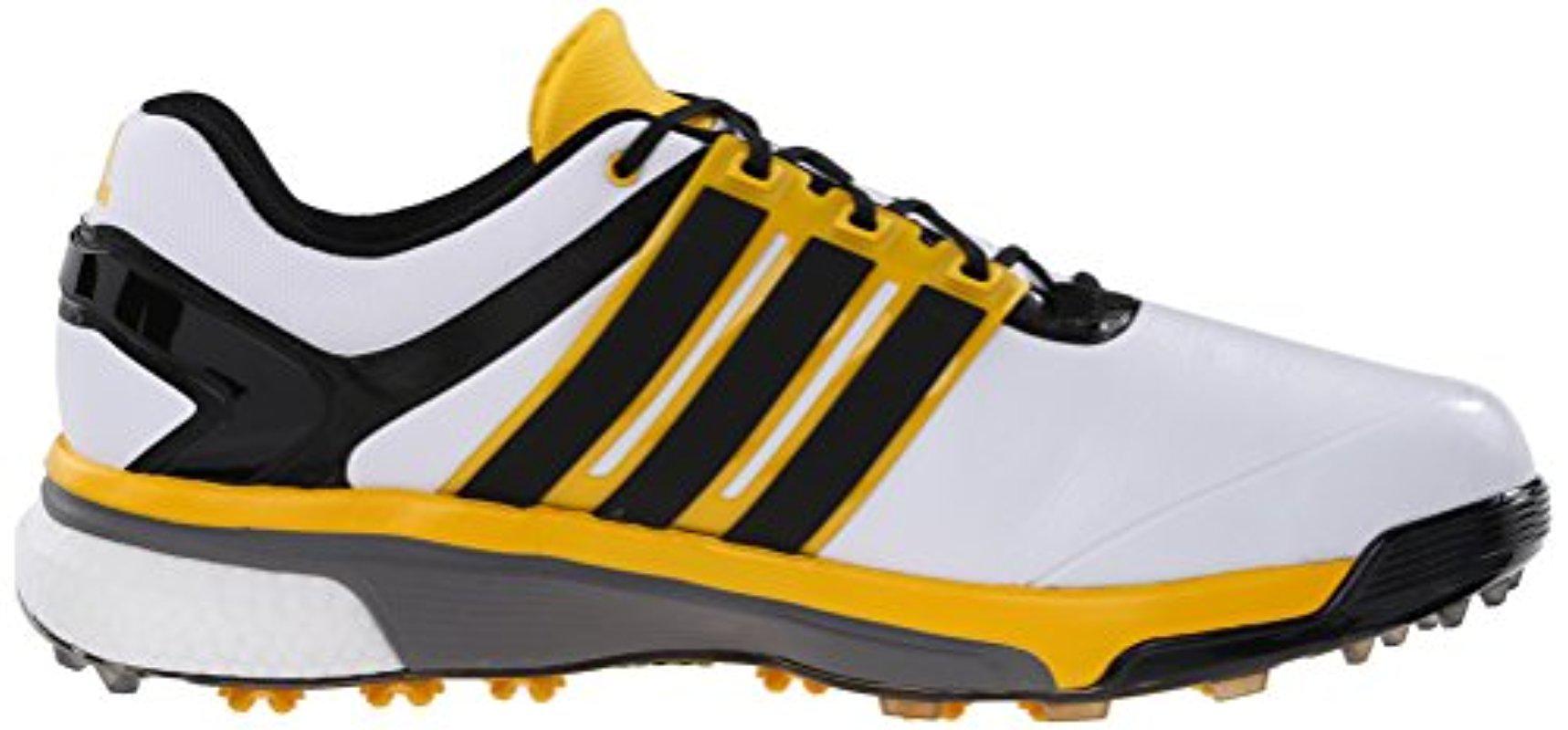 adidas Leather 'adipower Boost' Golf Shoe in White/Black/Bright Yellow ( Yellow) for Men - Lyst