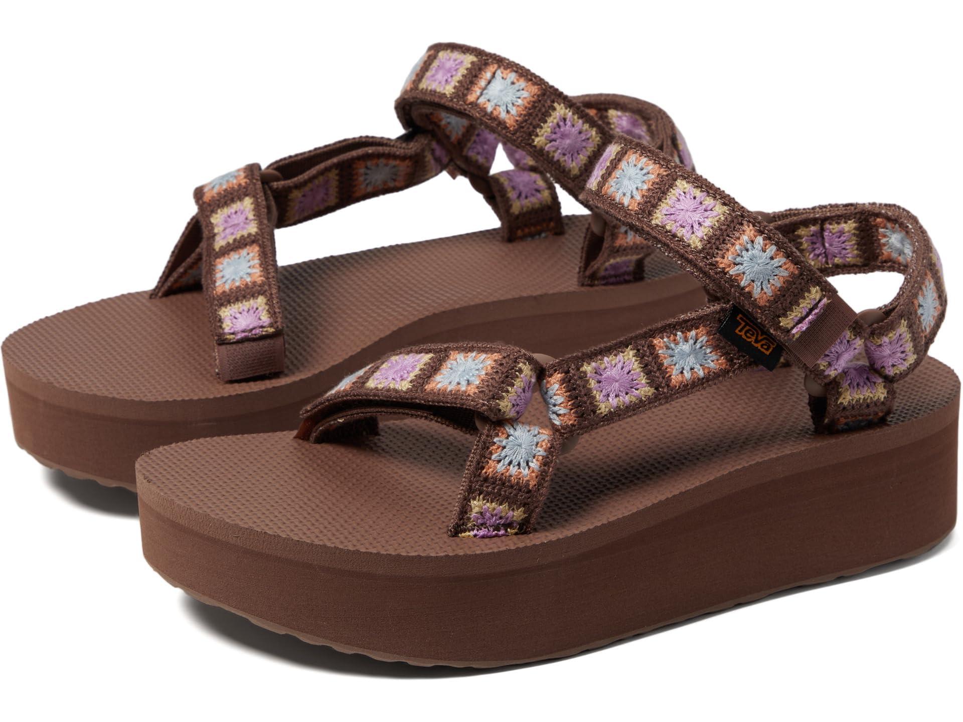 Teva Flatform Universal Crochet Womens Platform Sandals In Brown 8 Uk Lyst UK